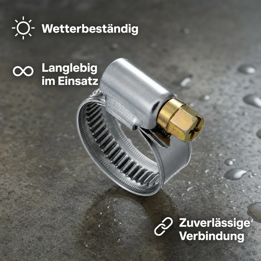 Edelstahl W4 Schlauchschellen 12 mm 20 - 32 mm