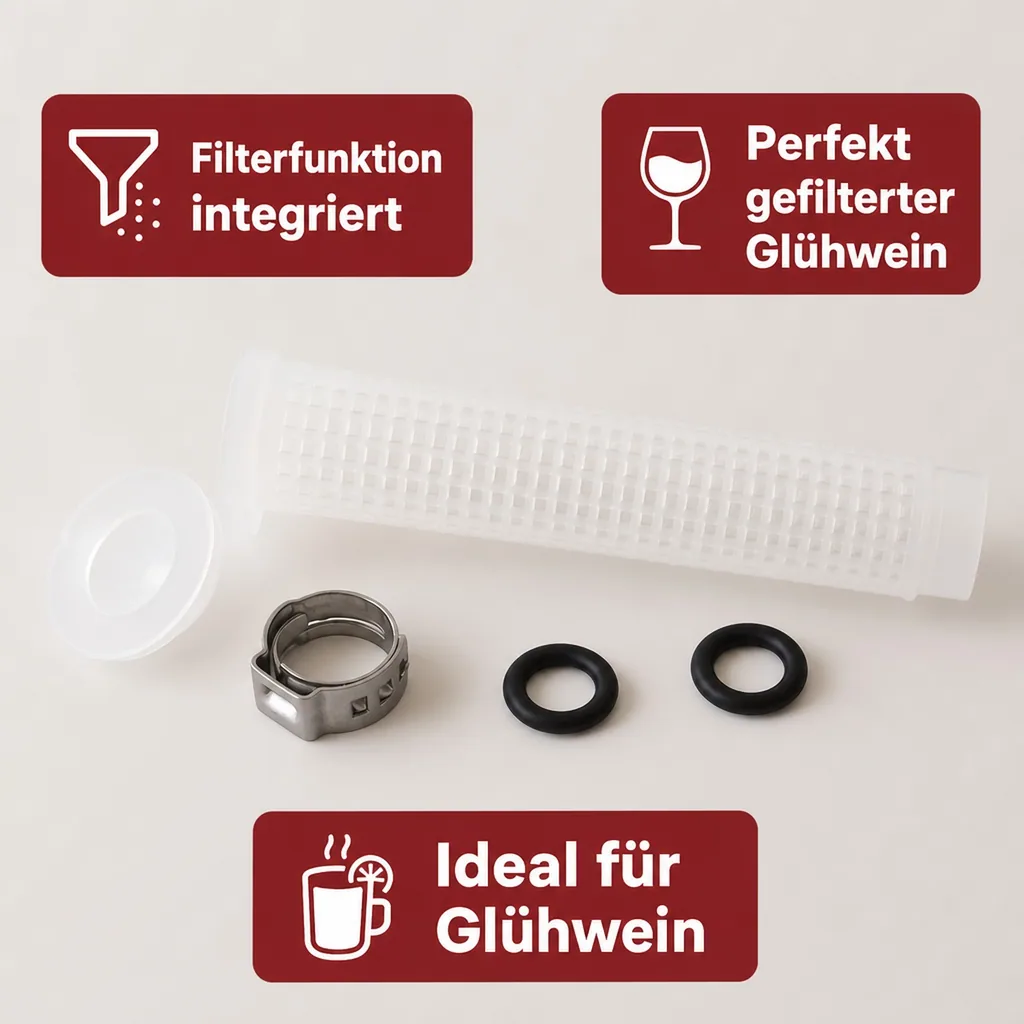 Siebhülse für Glühwein, Filter, 50x85 mm