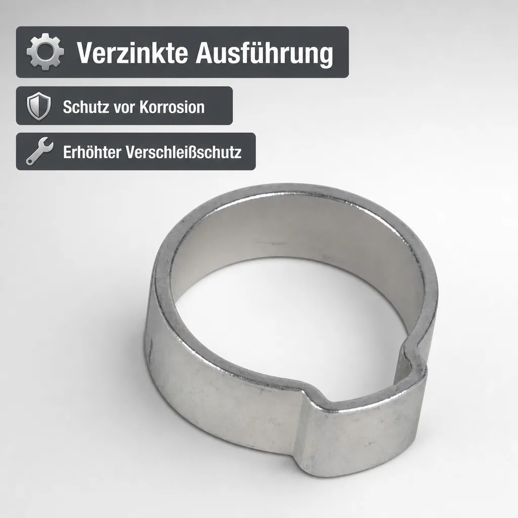 1-Ohr-Schlauchklemme für NW 7 mm, verzinkt