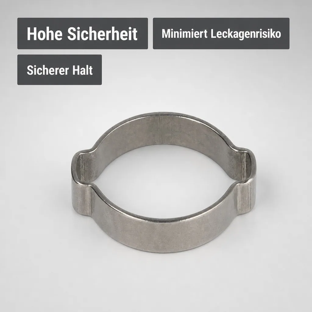 2-Ohr-Schlauchklemme 10mm, Edelstahl rostfrei