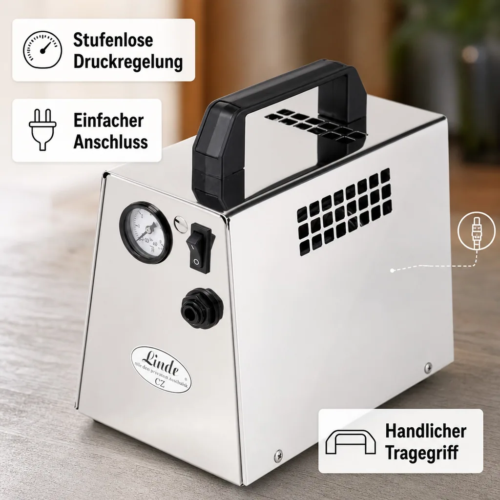 Druckluft Kompressor, Mini Kompressor, Luftkompressor - VK15 / VK30, für Bierzapfen ohne CO2, Model: Mini-Kompressor VK15