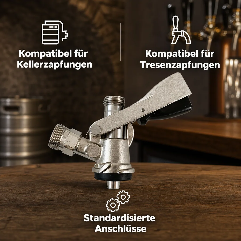 Zapfkopf - Keg Verschluss Korb - Fitting, oberer Ausgang (Kelleranstich)