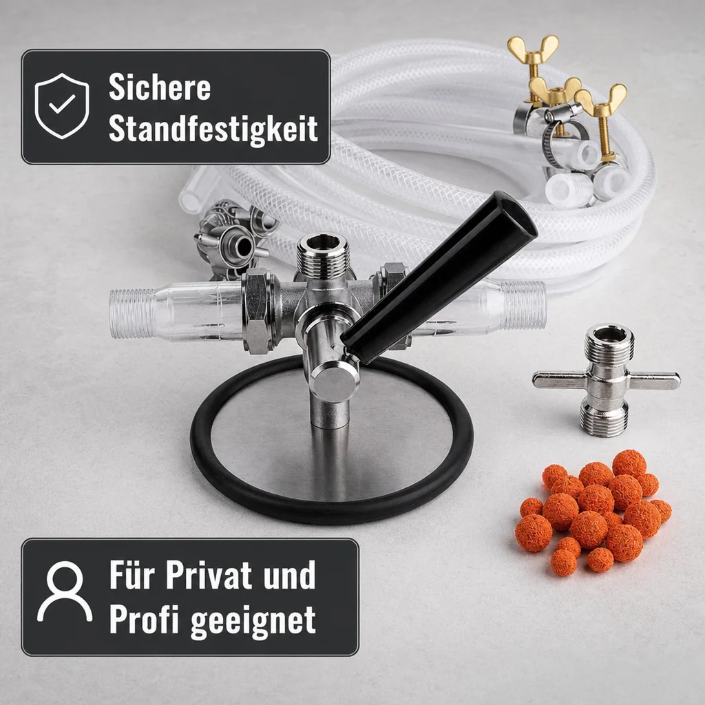 Bierleitungsreinigungsgerät Komplett-Set | Mit Zubehör für Kolben- & Kompensatorhähne
