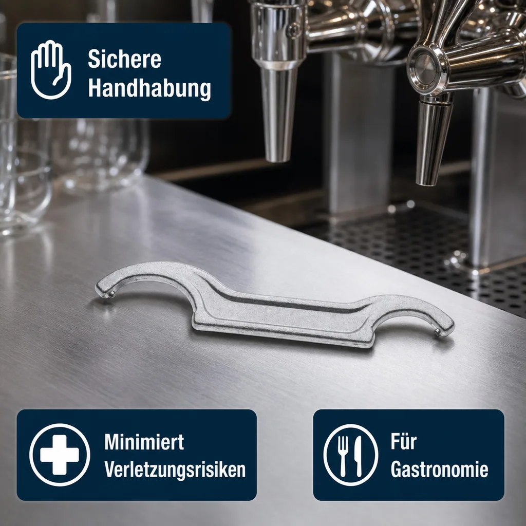 Hakenschlüssel, Zapfhahnschlüssel für Kompensator- & Kolbenschankhähne