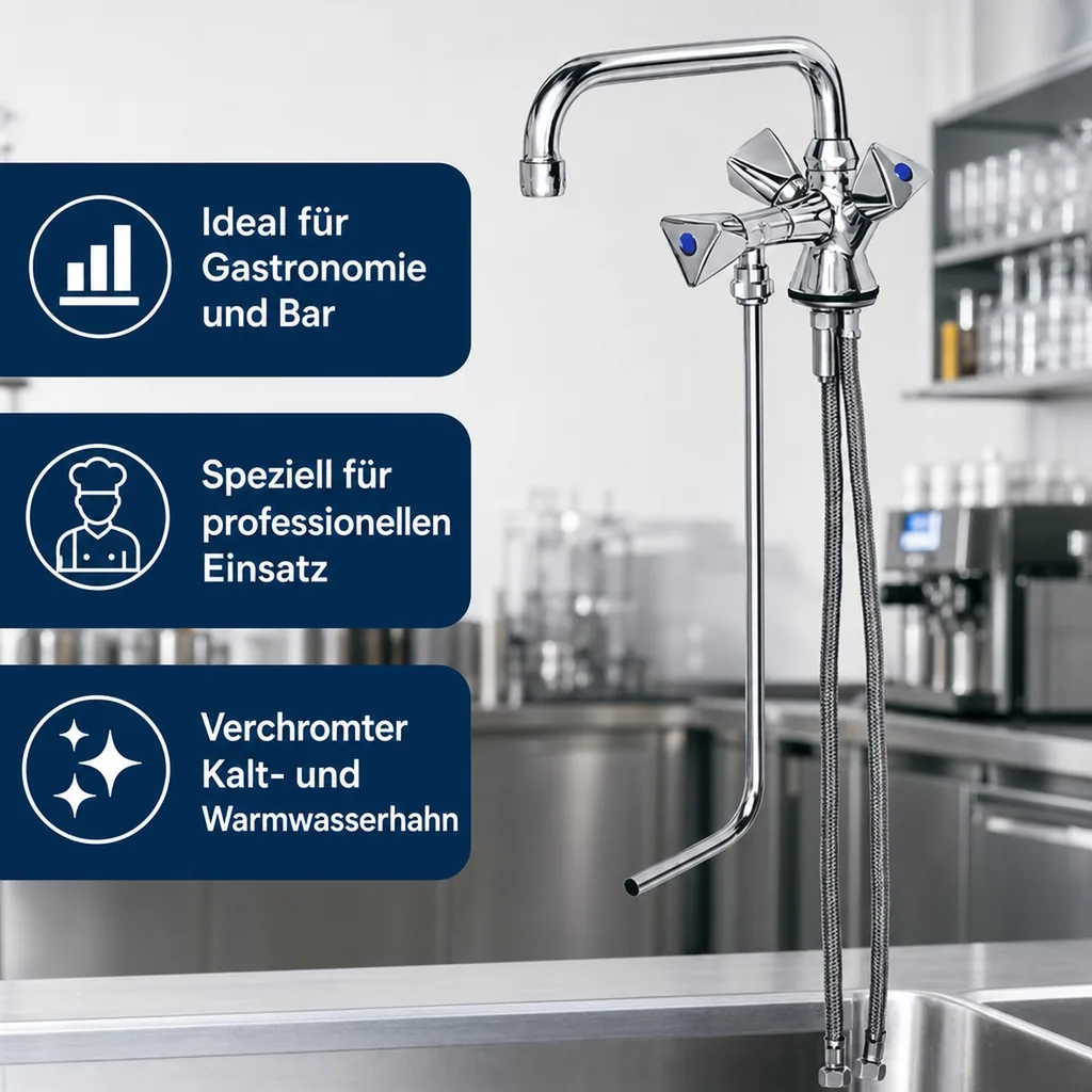 Wasserhahn, Küchenarmatur, Wasserarmatur - Mischbatterie für 1 Becken Hochdruck
