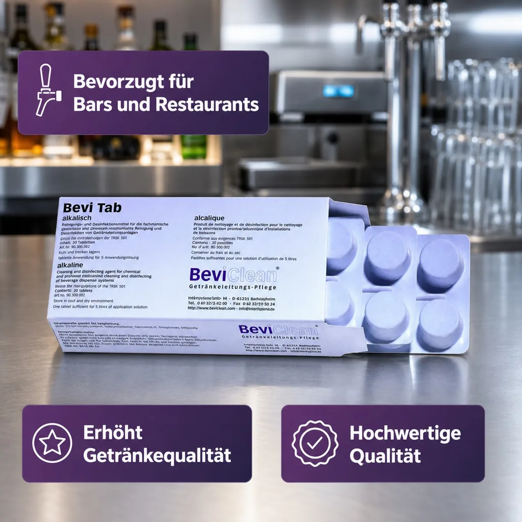 Bevi Tabs | Alkalische Reinigungstabletten für Getränkeleitungen | Preis pro Stück