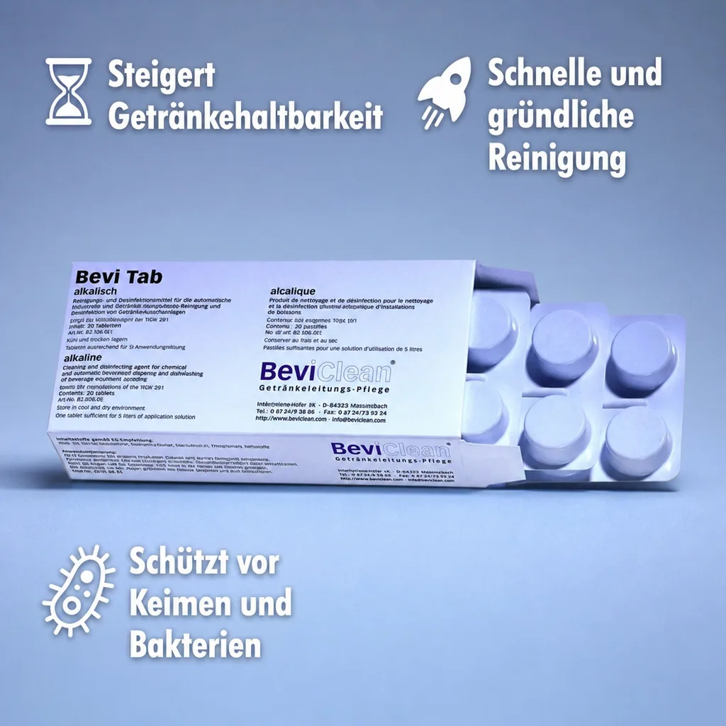 Bevi Tabs | Alkalische Reinigungstabletten für Getränkeleitungen | Preis pro Stück