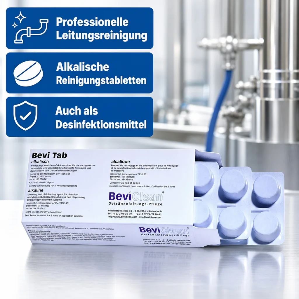 Bevi Tabs | Alkalische Reinigungstabletten für Getränkeleitungen | Preis pro Stück