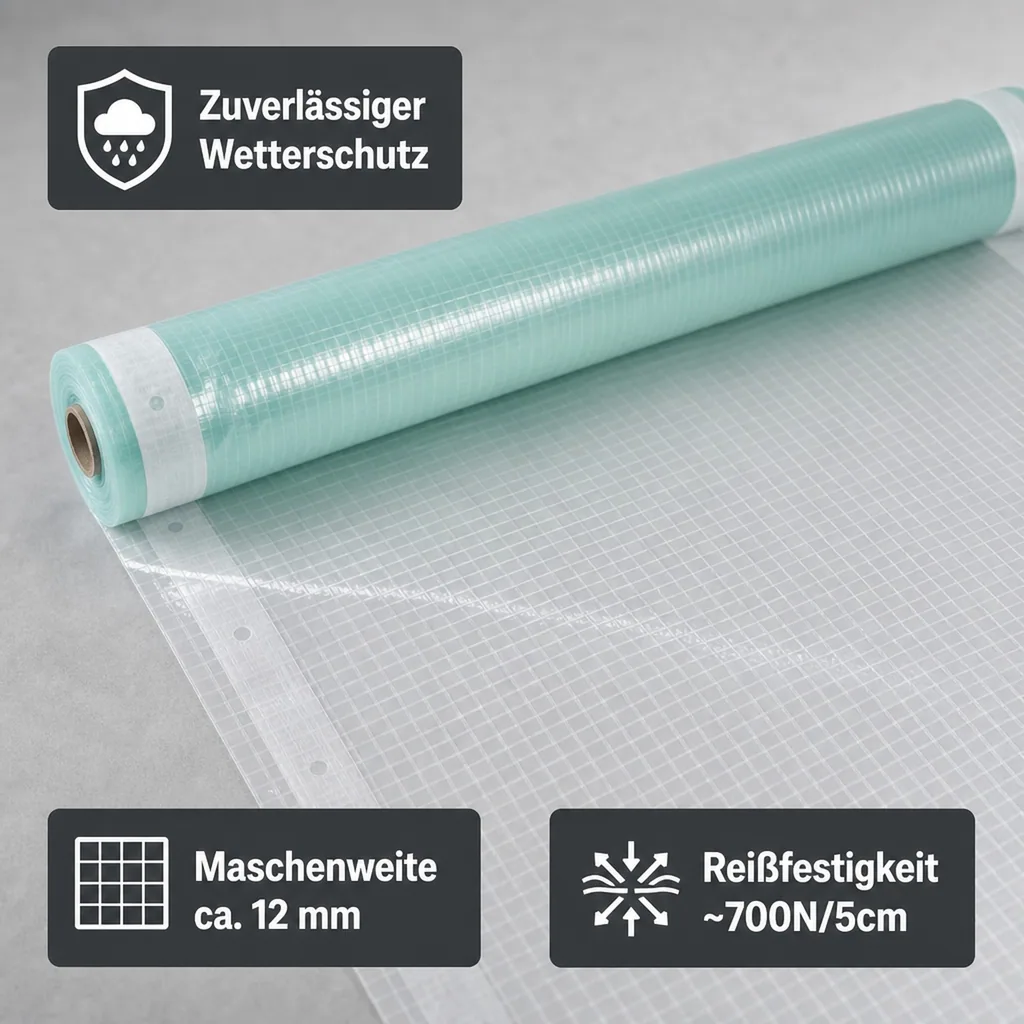Gitterfolie, Gewächshausfolie, Gitterplane, mit Nagelrand