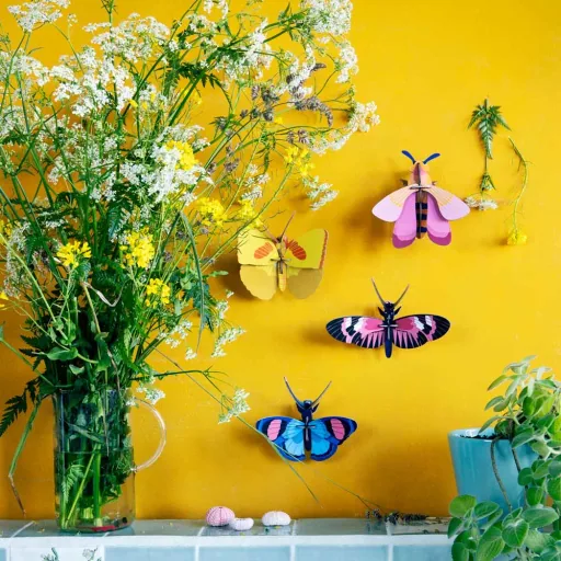 studio ROOF 3D Schmetterling gelb Pappe