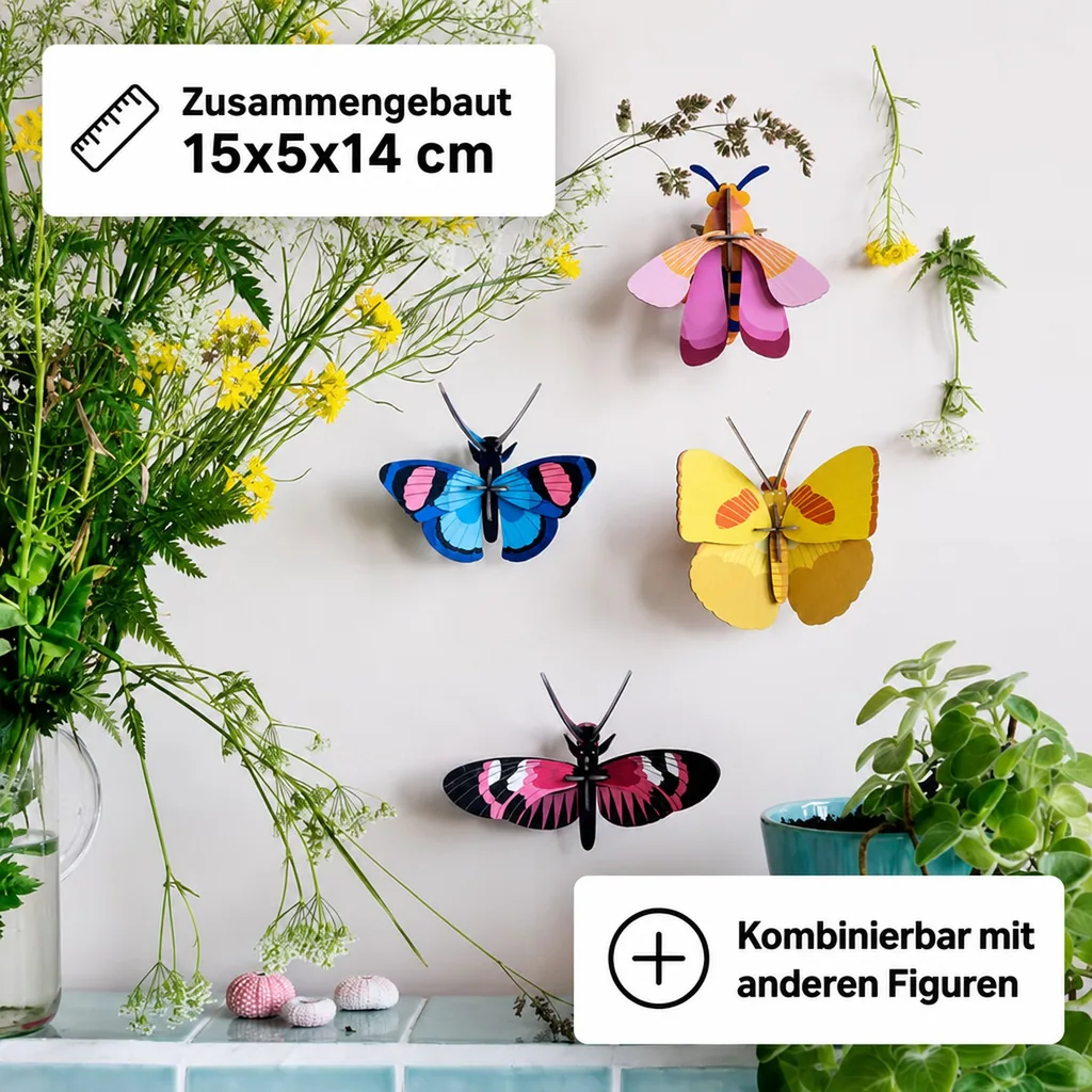 studio ROOF 3D Schmetterling gelb Pappe