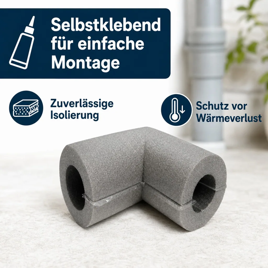 Selbstklebende Dämmung Bogen, 28mm x 13mm, PE