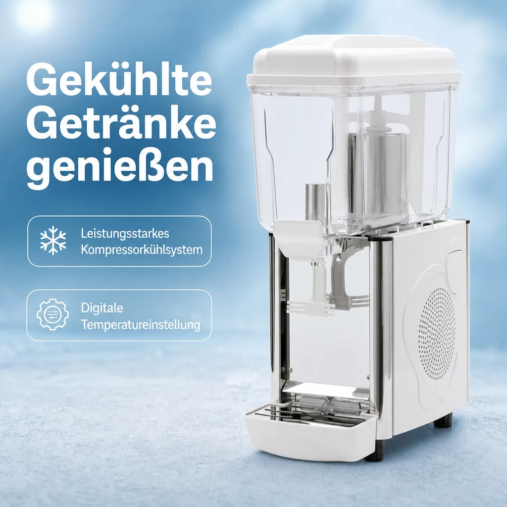 Getränkespender mit Kühlung, Saftspender mit Kühlung, Kaltgetränke Dispenser, getränkespender mit zapfhahn