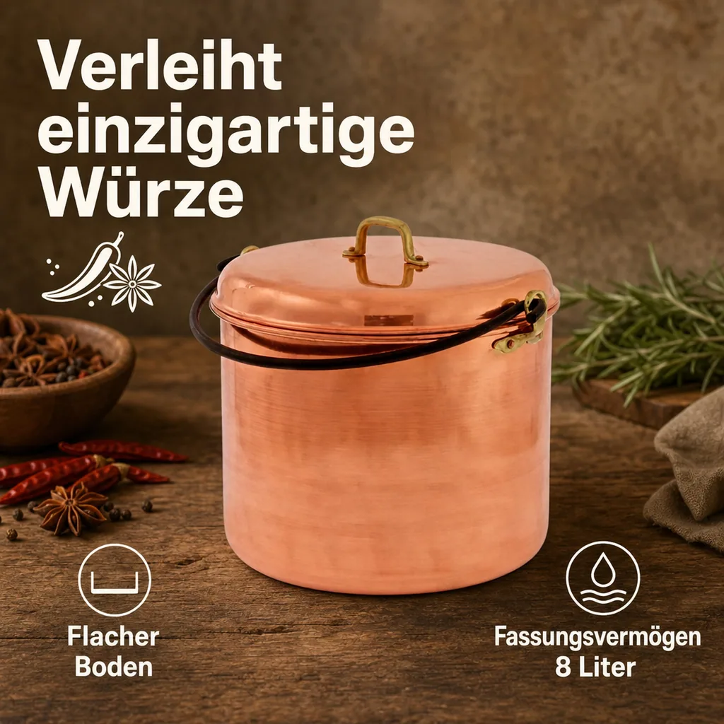 Kupfertopf - Mit Eisenbogen 24 cm