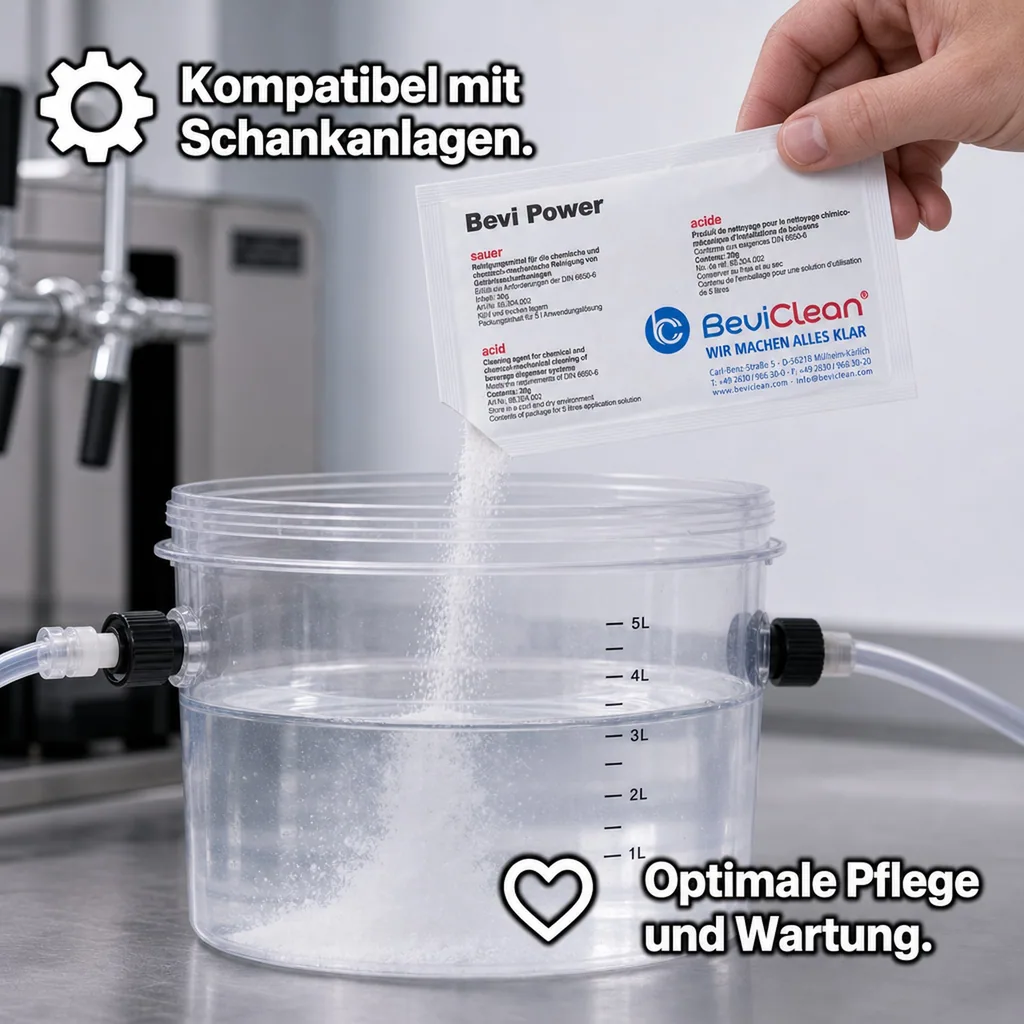 Reinigungspulver für Schankanlagen, Chemischen Leitungsreinigung - BEVI POWER SAUER, 30g