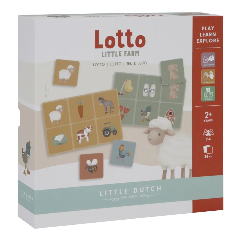 Little Dutch Lotto Spiele Little Farm - Tiere entdecken & Zuordnen ab 2 Jahren