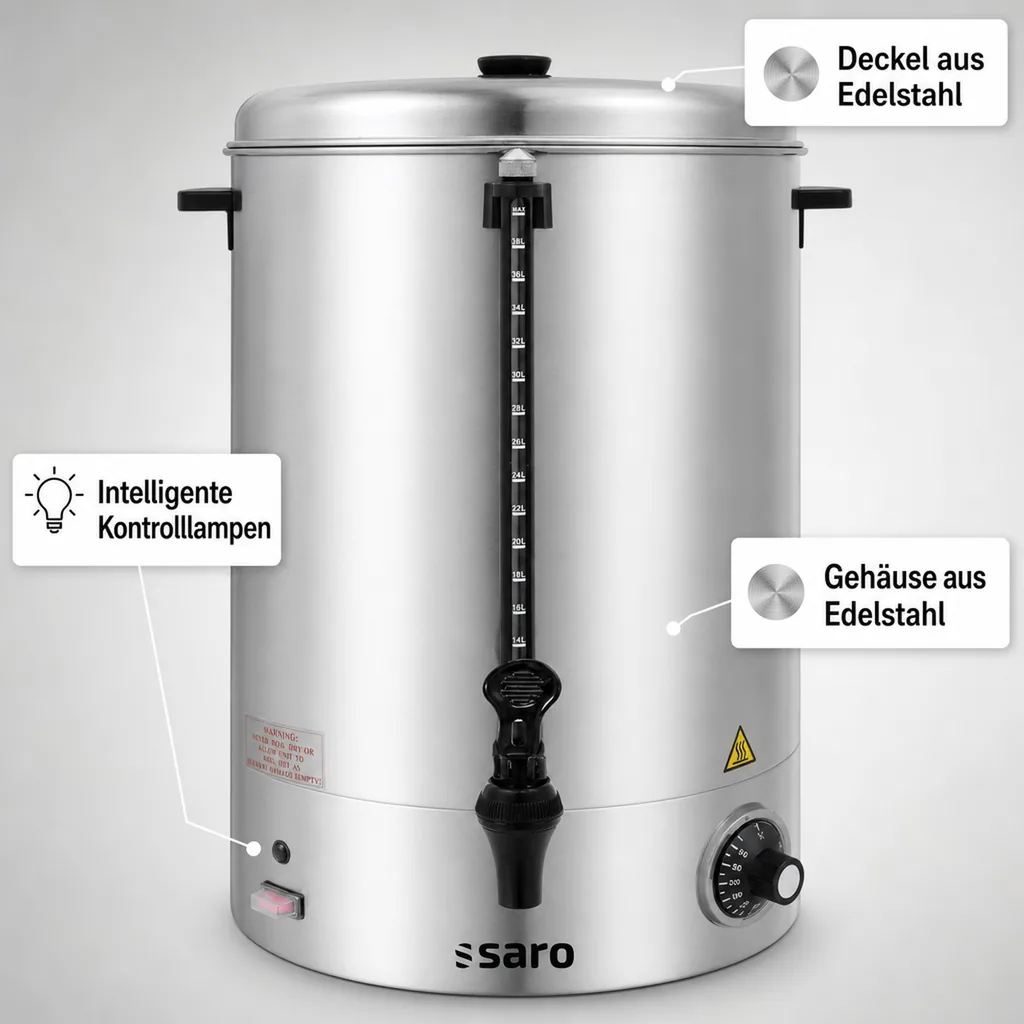 Glühweinkocher, Heißwasserspender, Glühweinwärmer, Glühweinautomat - HOT DRINK MAXI