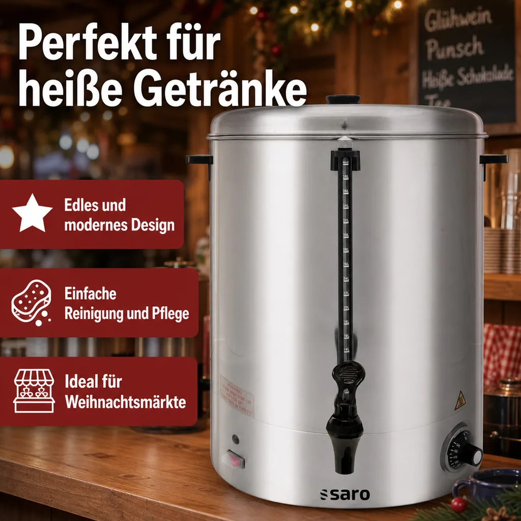 Glühweinkocher, Heißwasserspender, Glühweinwärmer, Glühweinautomat - HOT DRINK MAXI