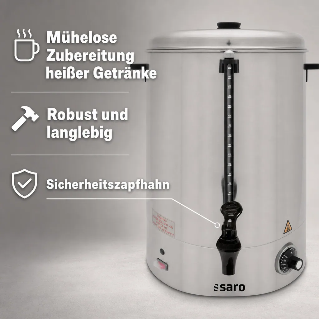 Glühweinkocher, Heißwasserspender, Glühweinwärmer, Glühweinautomat - HOT DRINK MAXI