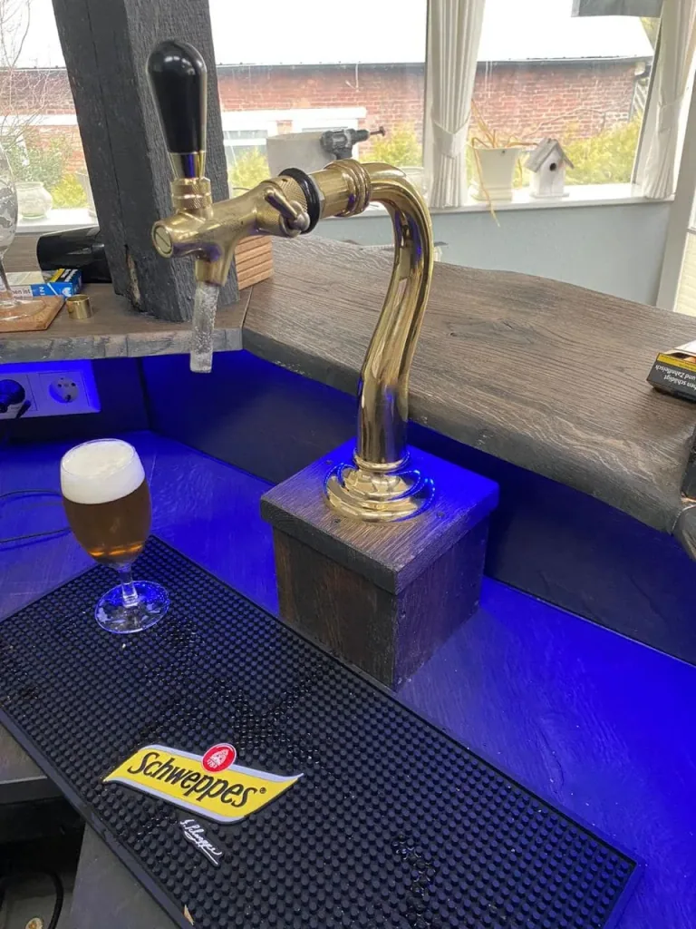 Schanksäule, Bierzapfsäule - Modell Baby-Schwanenhals, 1-leitig, Messing
