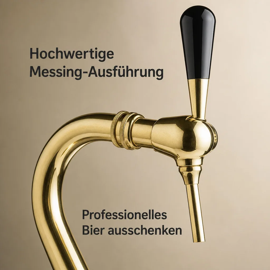Schanksäule, Bierzapfsäule - Modell Baby-Schwanenhals, 1-leitig, Messing