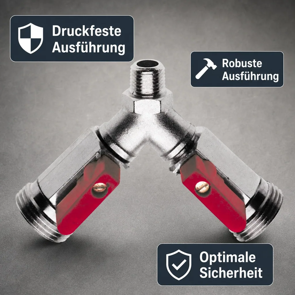 Absperrhahn für Druckminderer 2 - leitig