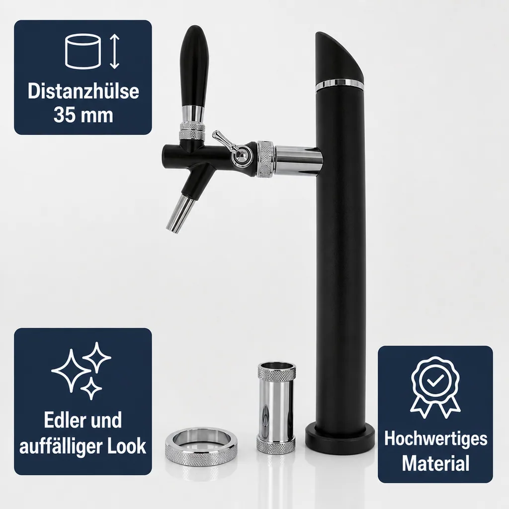 Schanksäule, Bierzapfsäule - Modell Black Tower, CNS, 1-leitig