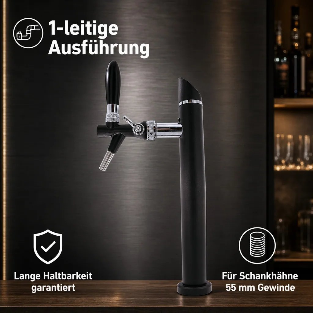 Schanksäule, Bierzapfsäule - Modell Black Tower, CNS, 1-leitig