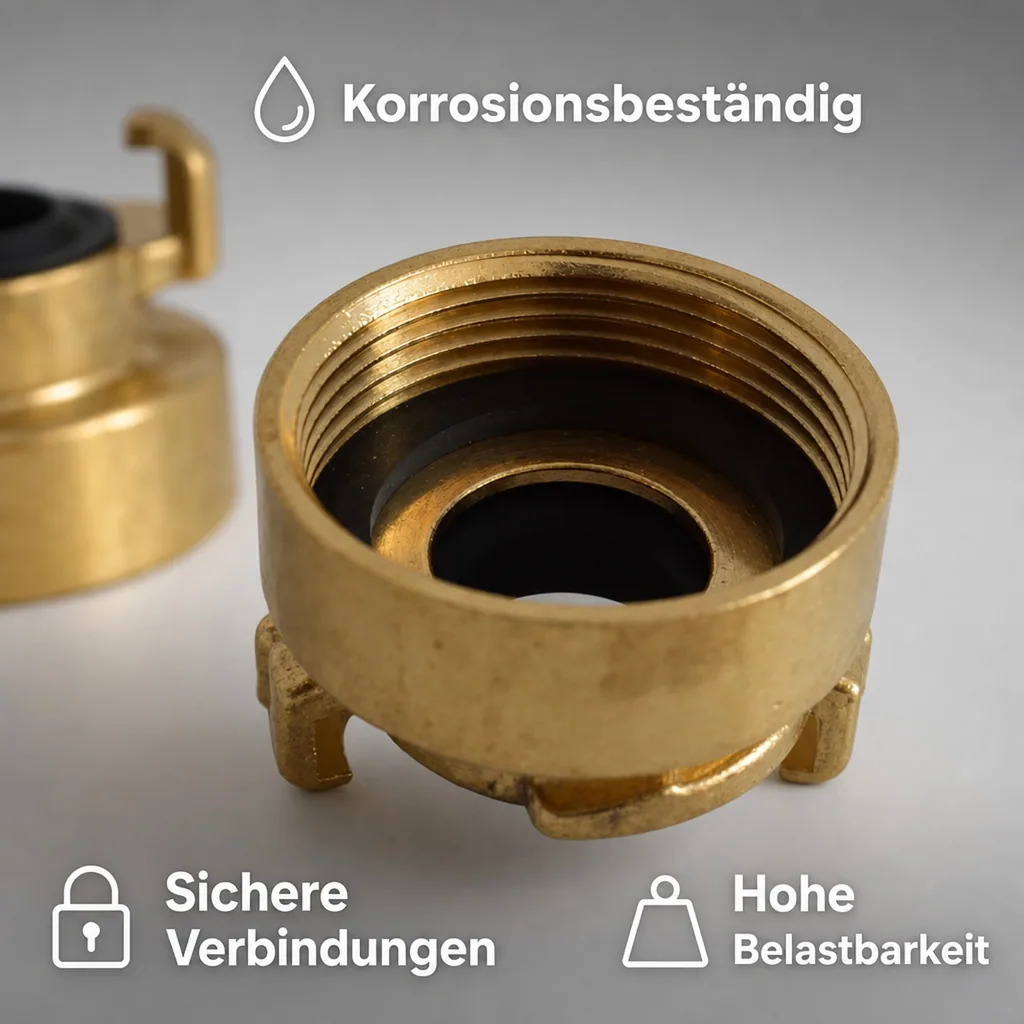 Innengewinde 1 1/2 Zoll Messing, Gewindestück, Kupplung