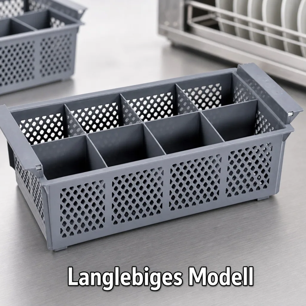 Besteckkorb, Spülmaschinenkorb mit 8 Fächern - 42,5 x 20,5 x 15 cm