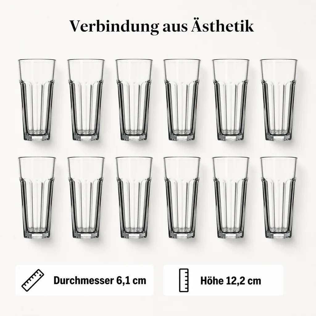 Longdrinkgläser, Trinkgläser 12er-Set - Casablanca, 415 ml