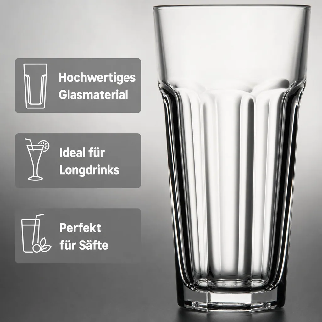 Longdrinkgläser, Trinkgläser 12er-Set - Casablanca, 415 ml