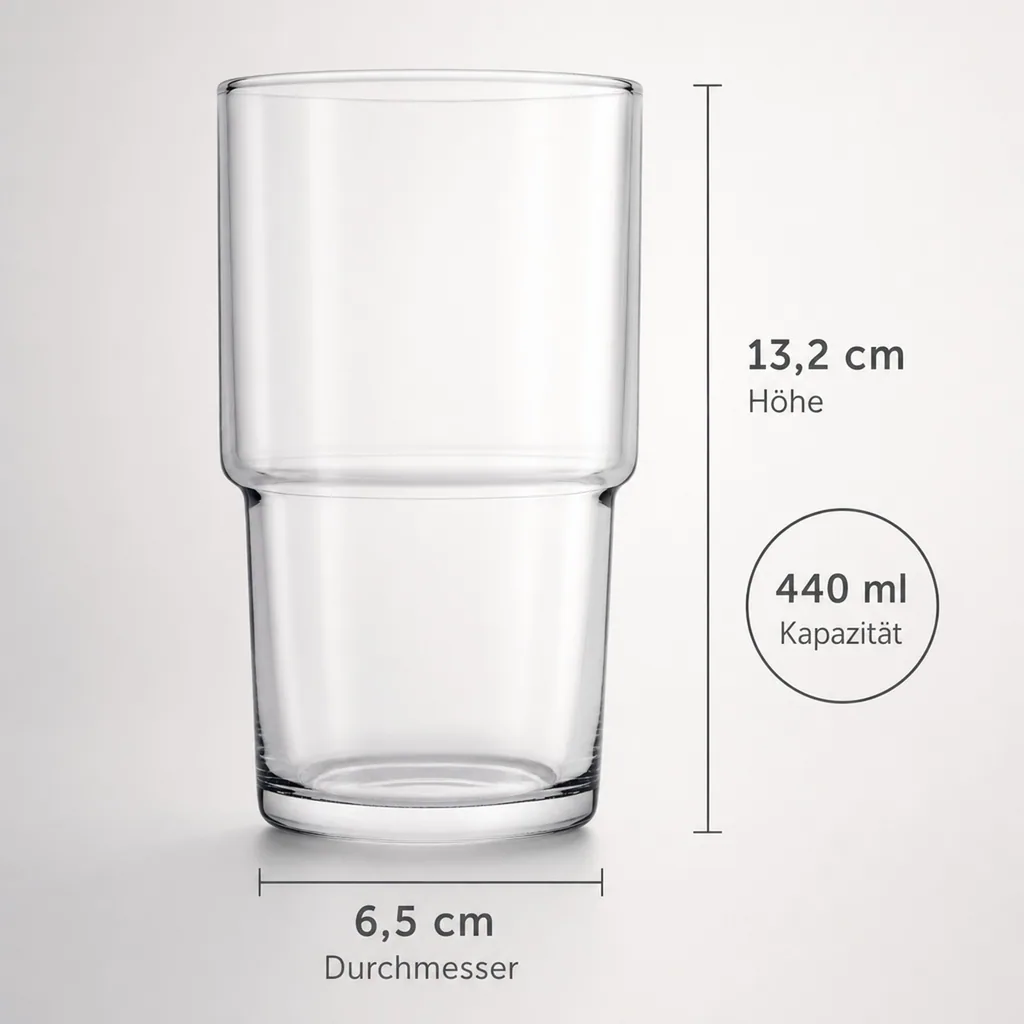 Longdrinkgläser, Trinkgläser 12er-Set - Hill, 440 ml