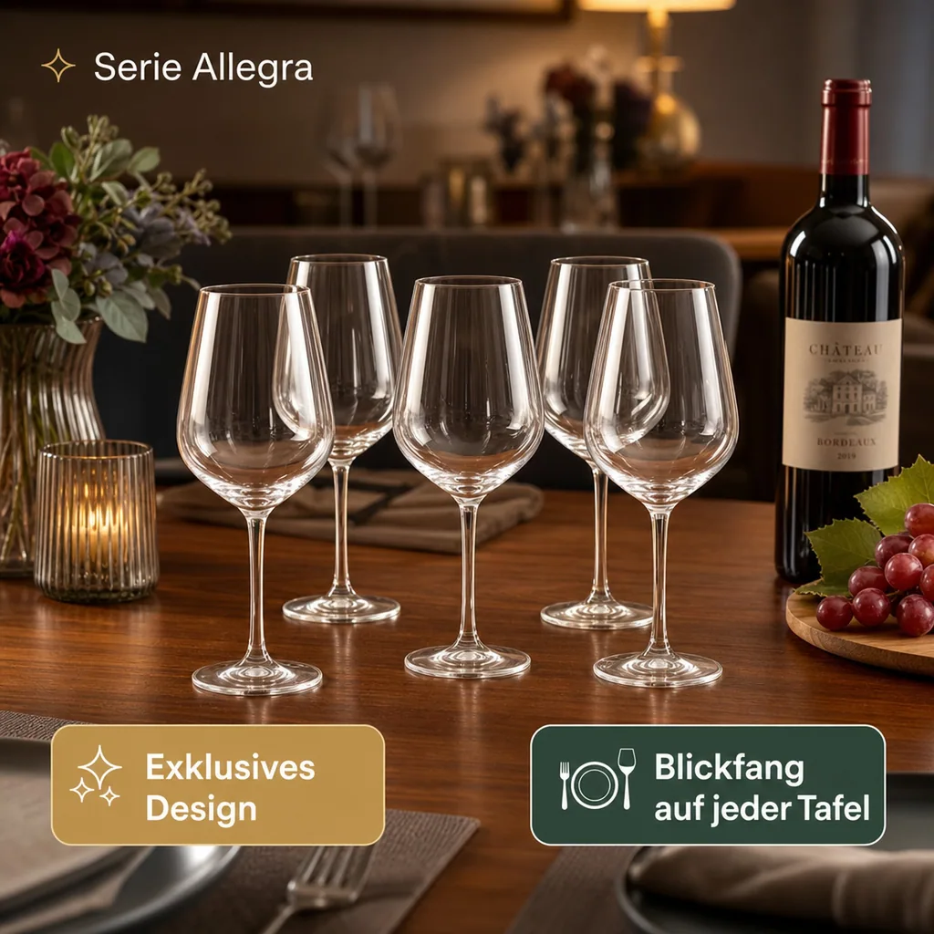 Weinglas, Rotweingläser - 6er-Set - Allegra, 490 ml