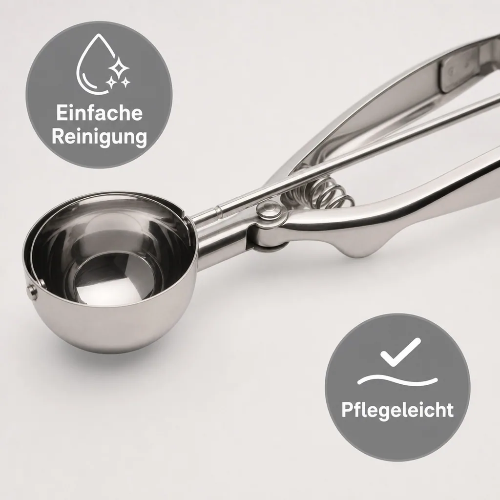 Eisportionierer, Eislöffel, Eiskugelformer - Chrom Nickel Stahl, Durchmesser 5cm