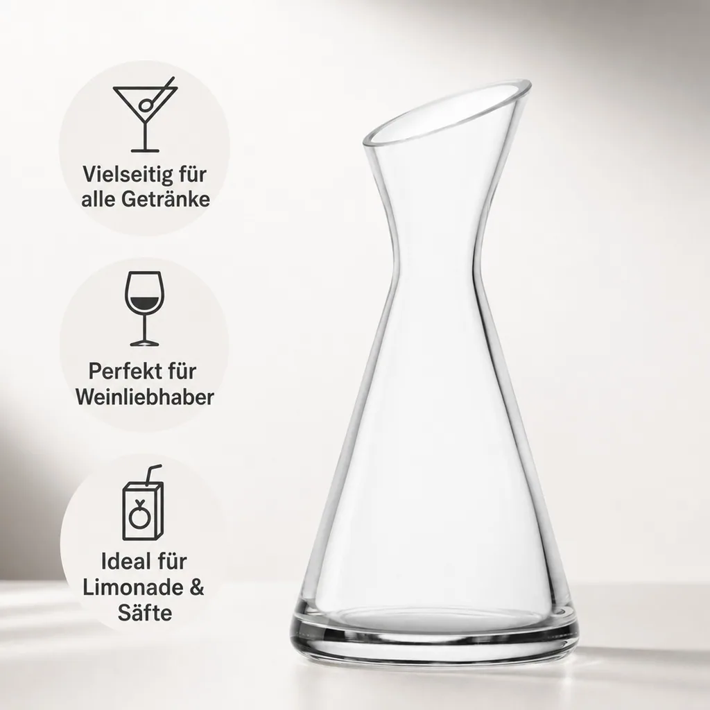 Wasserkaraffe, Glaskaraffe, Weinkaraffe - One For All, 0,5 L