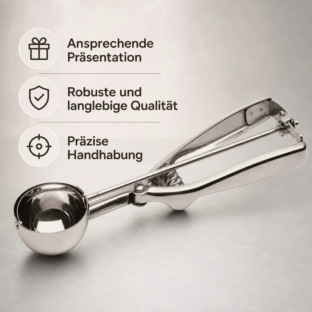 Eisportionierer, Eislöffel, Eiskugelformer - Chrom Nickel Stahl, Durchmesser 4cm