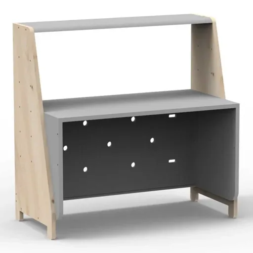 Mathy by Bols "Asymetry" Baby Beistellbett umbaubar zum Schreibtisch mit 1 Regal