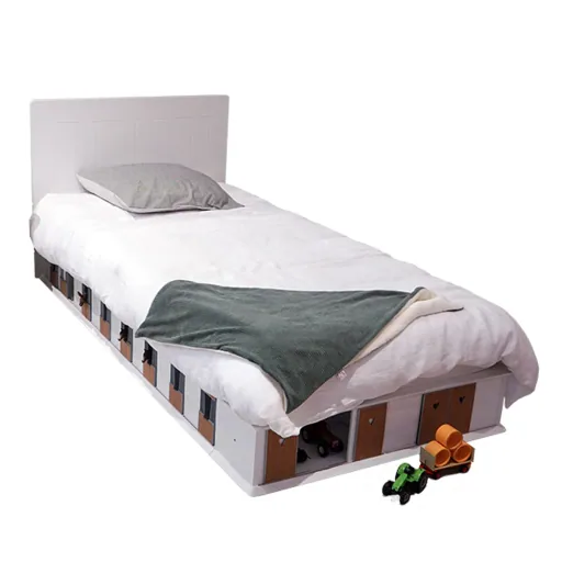 Mathy by Bols BOXES Kinderbett 2 Seiten Stall blau 90 x 190