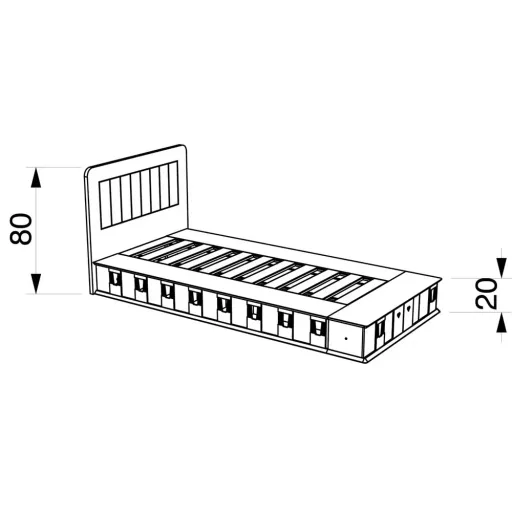 Mathy by Bols BOXES Kinderbett 2 Seiten Stall natur 90 x 190