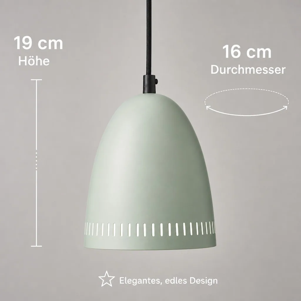 Superliving Metall Pendellampe "Dynamo" mini matt mint hell