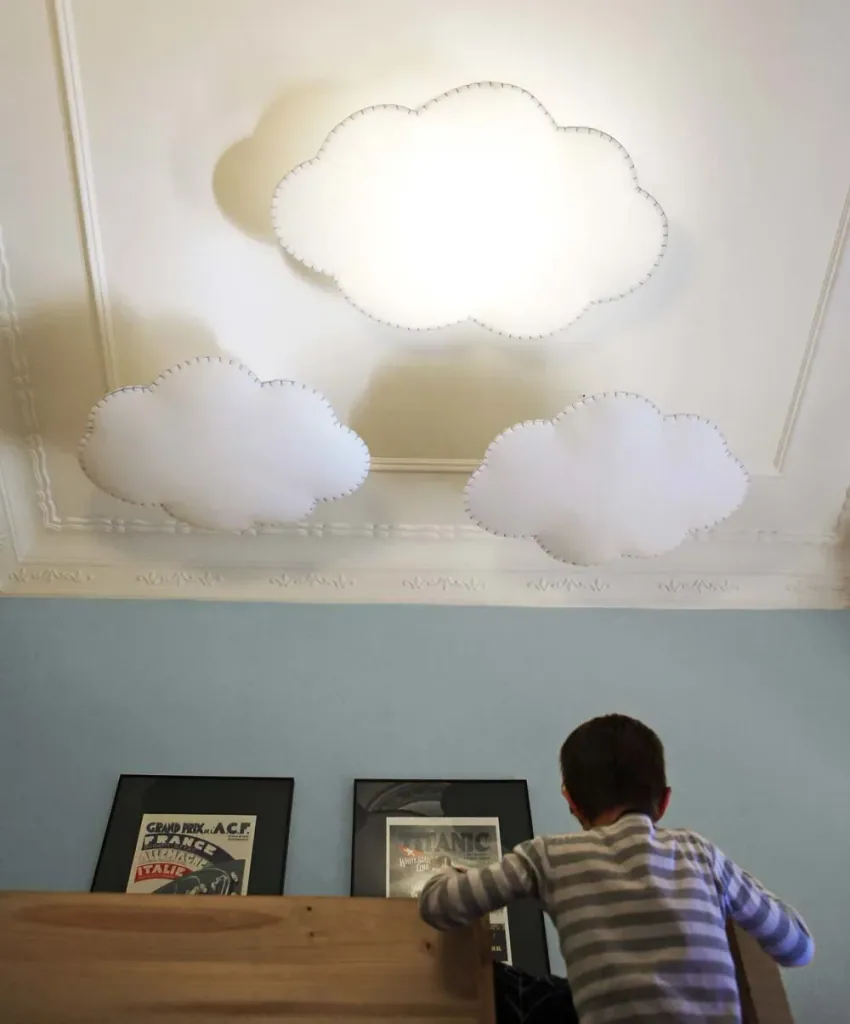 Buokids Deckenlampe Nube klein, Farbe der Naht: gelb