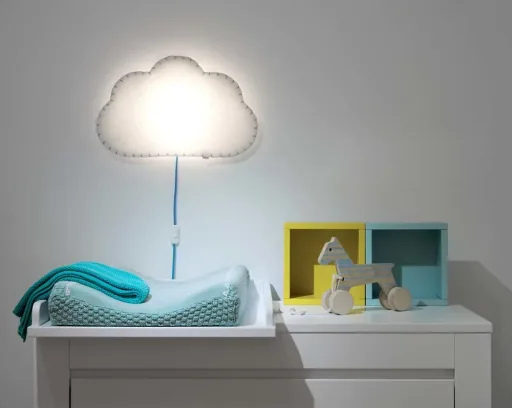Buokids Softlampe Nachtlicht/Wandlampe Wolke, Farbe der Naht: gelb; Ausführung: Wandlampe