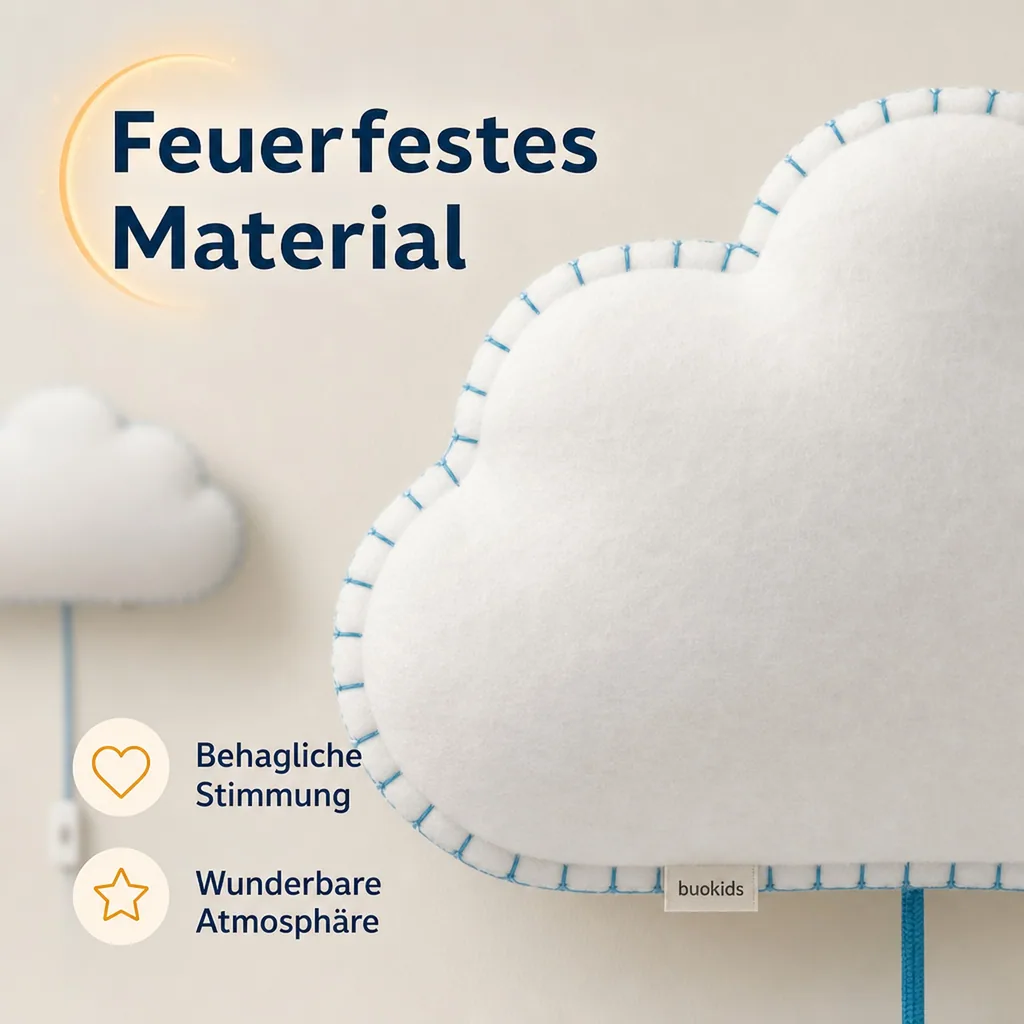 Buokids Softlampe Nachtlicht/Wandlampe Wolke, Farbe der Naht: gelb; Ausführung: Wandlampe