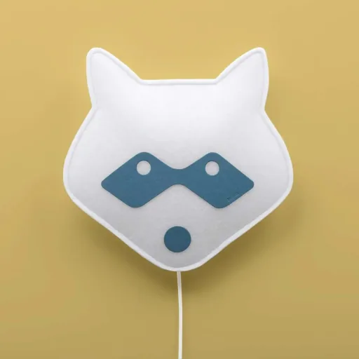 Buokids Soft Wandlampe Waschbär blau