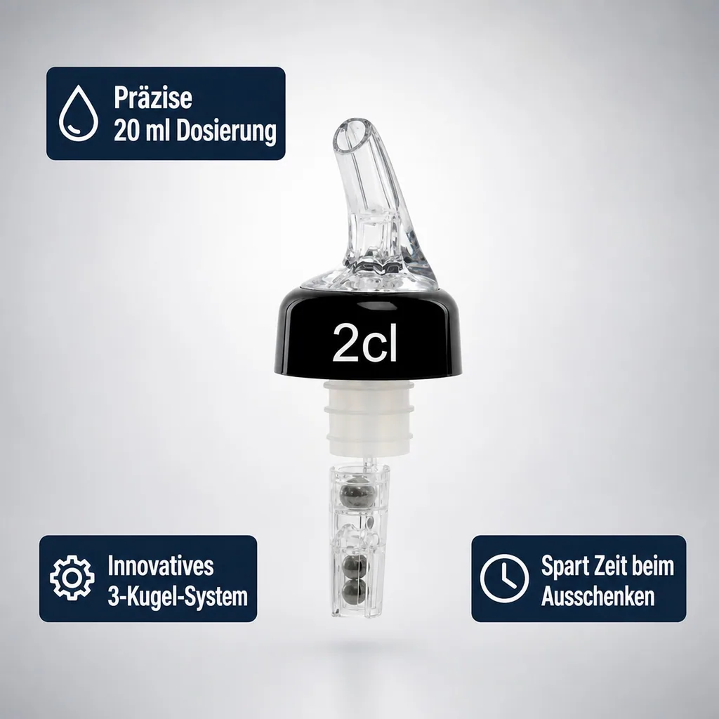 Portionierer, Spirituosen Dosierer - COMPACT, klar-transparent, Ausschankmenge: 20 ml