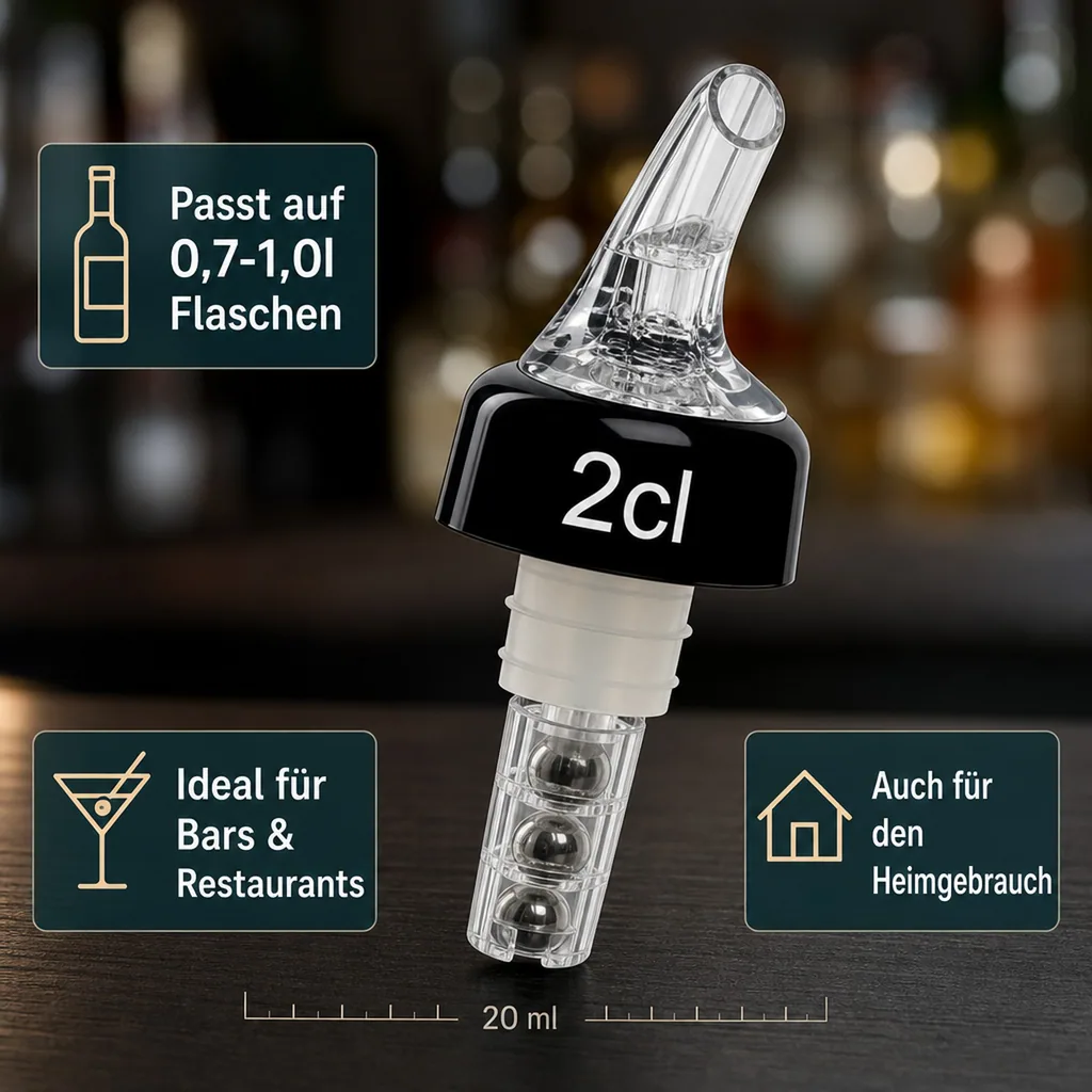 Portionierer, Spirituosen Dosierer - COMPACT, klar-transparent, Ausschankmenge: 20 ml