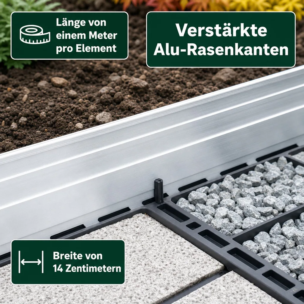 Green Universe Rasenkante 14cm x 100cm | Beeteinfassung | Beetumrandung | Beetbegrenzungen