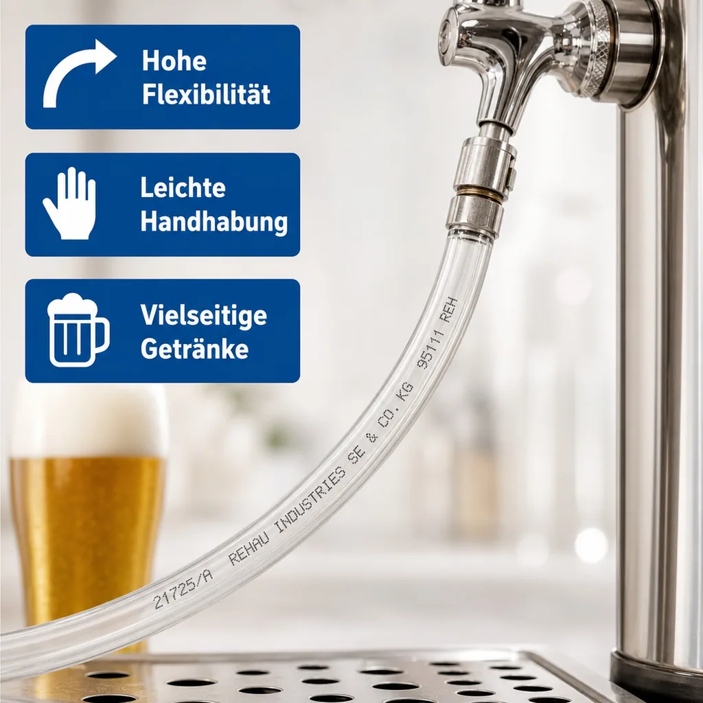 Bierschlauch, Bierleitung - Meterware, Weich, Glasklar - 7mm