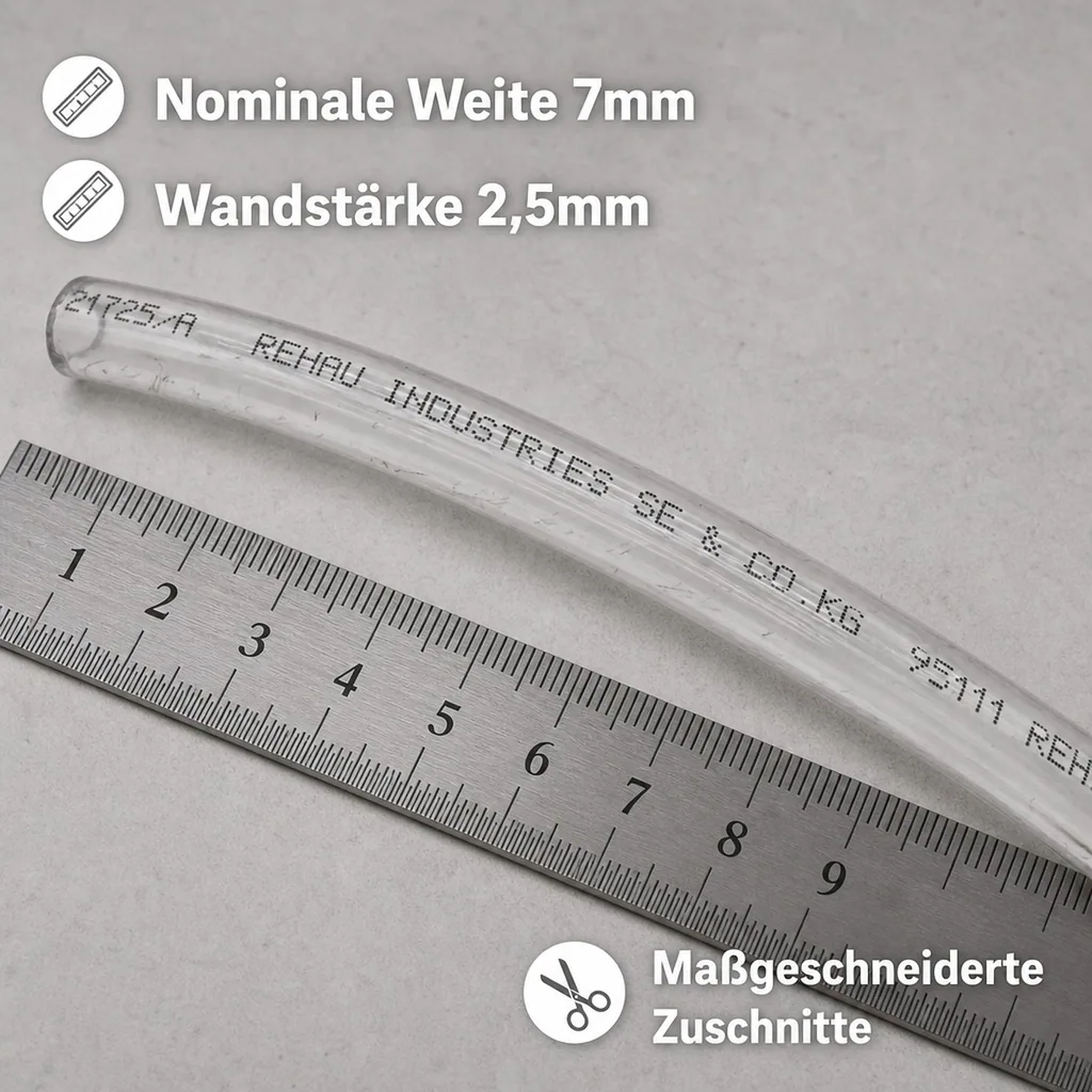 Bierschlauch, Bierleitung - Meterware, Weich, Glasklar - 7mm